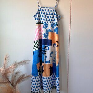 Sunday Up, Italian Summer Style Long Cami Dress | Spaghetti Strap | Size L